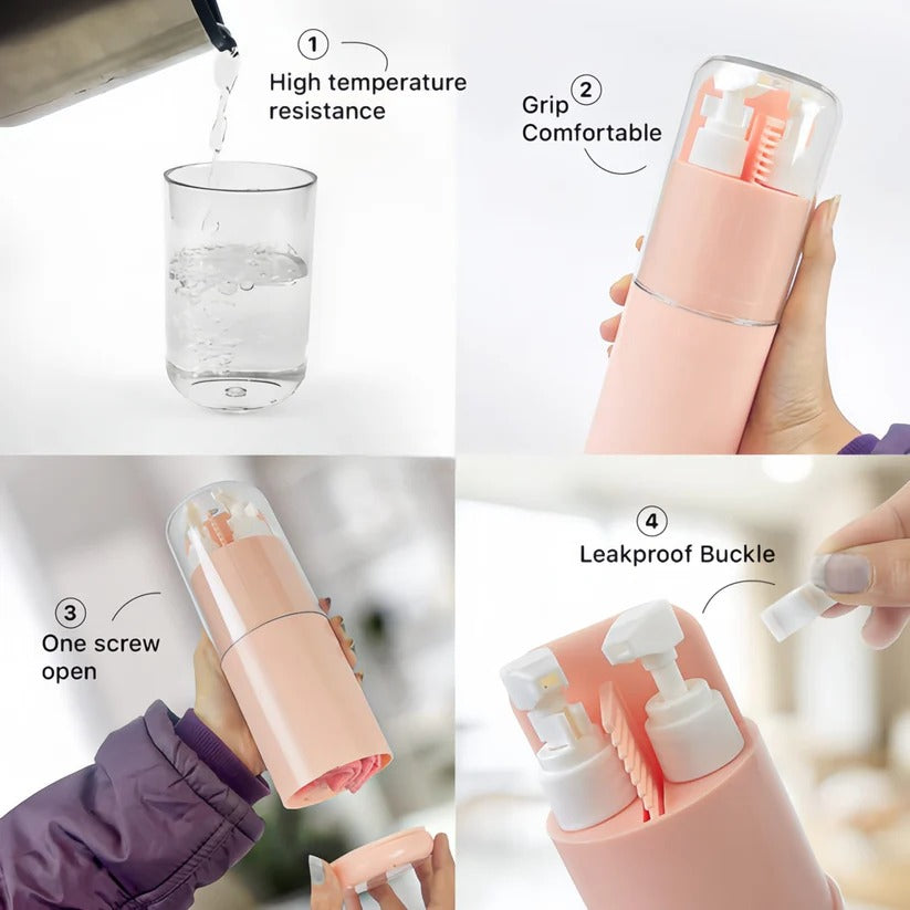 6-in-1 Travel Kit - Compact, Leak-Proof Organizer